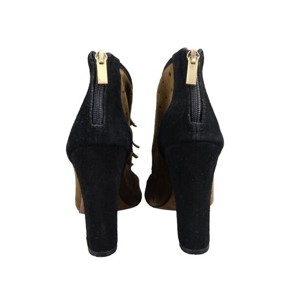 Jessica Simpson Shoes Womens 8.5 Bootie Fringe Open Toe Two Tone Leather Fashion - Picture 5 of 13